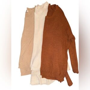 Miracle Women's Sweater Trio - Cream, Tan, Rust